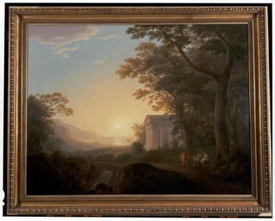 Un paesaggio ideale con tempio da Joseph Rebell