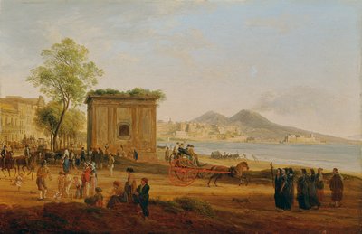 Il Golfo di Napoli con scene di vita popolare da Joseph Rebell