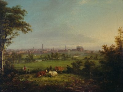 Leeds dai prati, c.1825 da Joseph Rhodes
