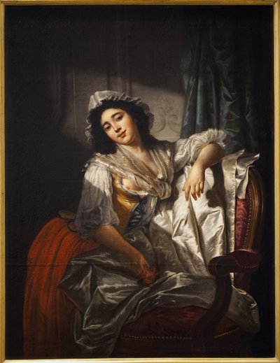 Ritratto di Madame Sermet o la rosa e il bottone. Dipinto di Joseph Roques, circa 1788. Arte francese da Joseph Roques