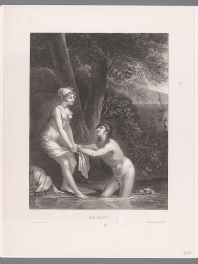 Dafni e Cloe che fanno il bagno da Joseph Rose Lemercier