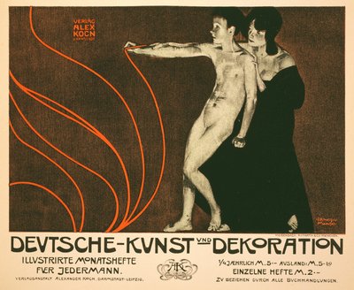 Riproduzione di un poster pubblicitario per Deutsche Kunst und Dekoration, una rivista mensile illustrata per tutti, 1898 da Joseph Rudolf Witzel