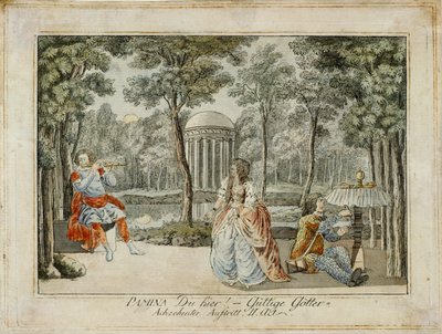 Tamino, Pamina e Papageno ... (incisione) da Joseph Schaffer