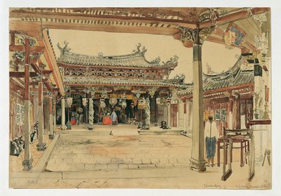 Cortile di un tempio cinese a Singapore da Joseph Selleny