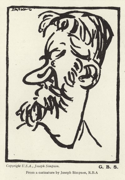 Caricatura di George Bernard Shaw da Joseph Simpson