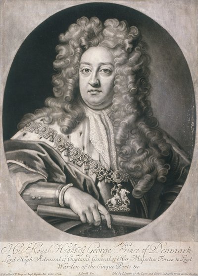 Ritratto ovale di Giorgio, Principe di Danimarca, 1704 da Joseph Smith