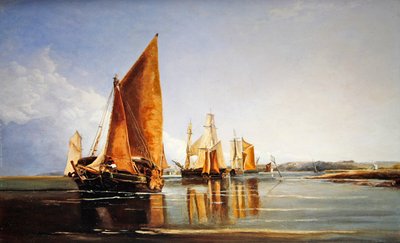 Una chiatta carica a pieno regime sotto vela da Joseph Stannard