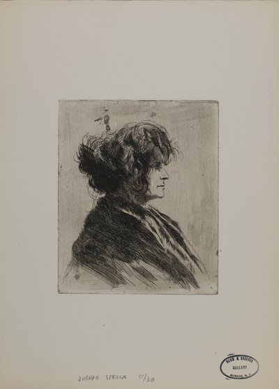 Senza titolo - Donna con sciarpa e capelli spettinati da Joseph Stella