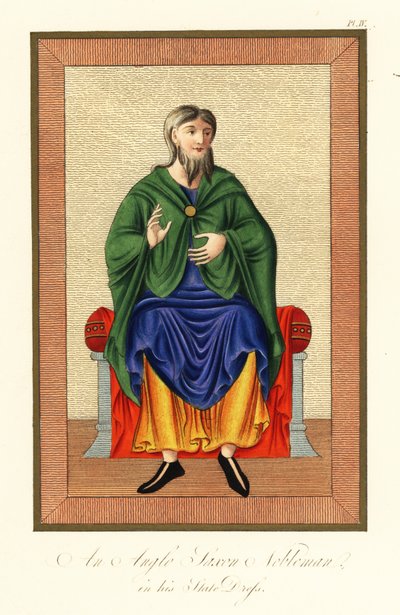 Nobile anglosassone nel suo abito di stato, VIII secolo, 1845 da Joseph Strutt