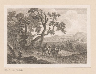 Paesaggio con due cavalieri e un uomo a piedi da Joseph Wagner (possibly)
