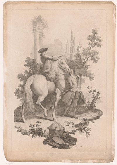 Giovane a cavallo con un servitore da Joseph Wagner