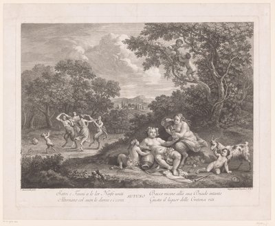 Paesaggio con Bacco e satiri danzanti e menadi (Autunno) da Joseph Wagner