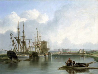 Descrizione dei moli di Bristol (Inghilterra), con navi indiane che commerciano e trasportano legname americano, e carichi di legno che galleggiano sull