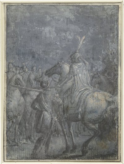 Comandante a cavallo con altri cavalieri da Joseph Werner