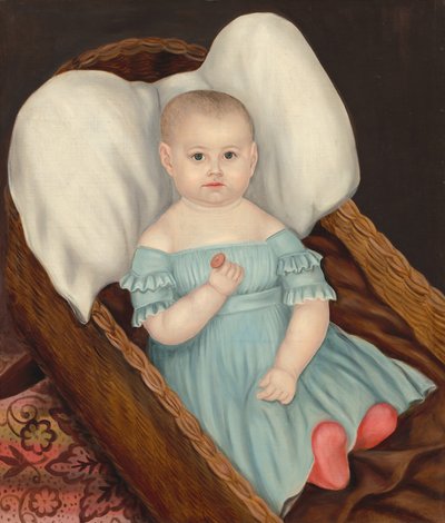 Bambino in cesto di vimini da Joseph Whiting Stock