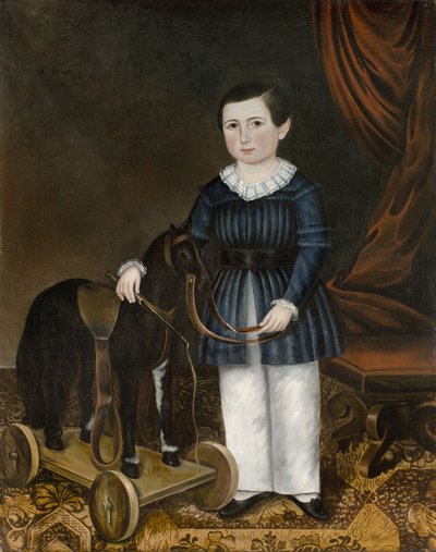 Ragazzo con un cavallo giocattolo, c.1845 da Joseph Whiting Stock