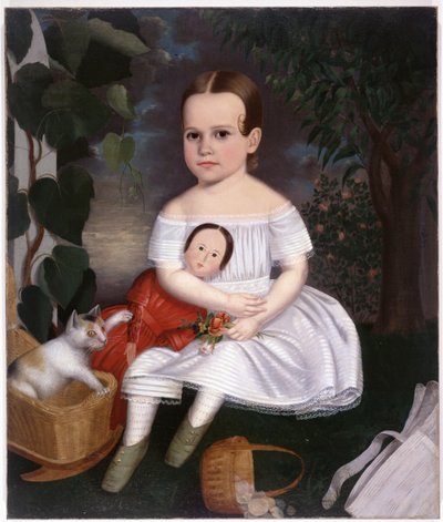 Ritratto del New England di una bambina di Joseph Whiting Stock da Joseph Whiting Stock