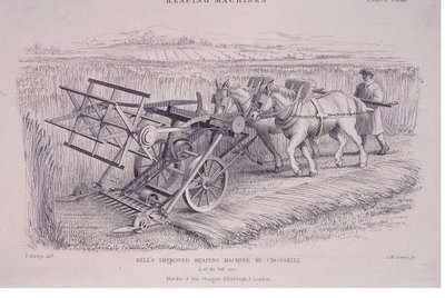 Macchina per mietere migliorata di Bell da Crosskill, c1840 da Joseph Wilson Lowry