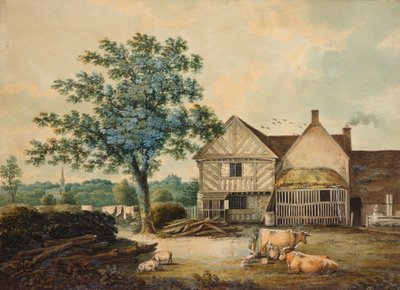 Cortile della fattoria vicino ad Aston Hall da Joseph Wright