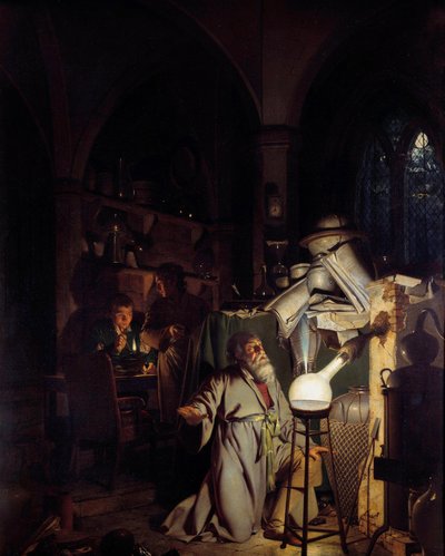 Alchimista che tenta di scoprire la pietra filosofale da Joseph Wright of Derby