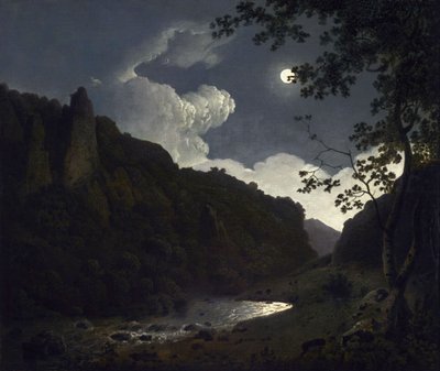 Dovedale al chiaro di luna da Joseph Wright of Derby