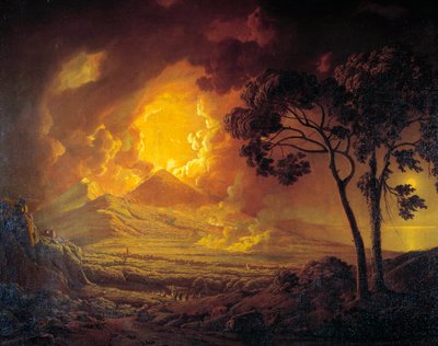 Eruzione del Vesuvio con la testa di San Gennaro portata in processione da Joseph Wright of Derby