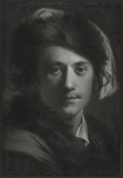 Autoritratto con Cappello di Pelliccia da Joseph Wright of Derby