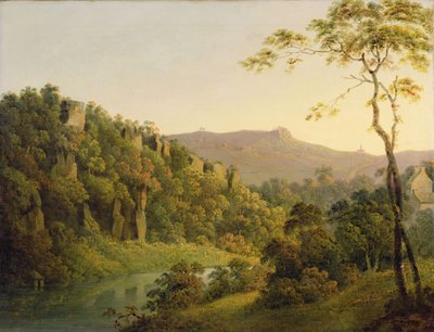 Veduta di Matlock Dale, guardando verso la scarpata di Black Rock, c.1780-5 da Joseph Wright of Derby
