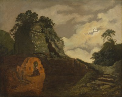Tomba di Virgilio al chiaro di luna, con Silius Italicus da Joseph Wright of Derby