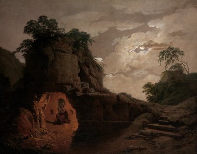 Tomba di Virgilio al chiaro di luna, con Silius Italicus che declama, 1779 da Joseph Wright of Derby