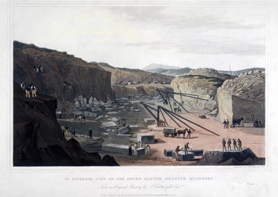 Vista interna delle cave di granito di Devon Haytor, incisa da Robert Havell (1793-1878) 1825 da Joseph after Cartwright