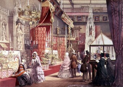 Grande Esposizione: Corte medievale, progettata da Pugin, 1851 da Joseph after Nash