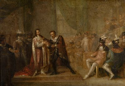 Pieter Paul Rubens accetta una spada da Carlo I d