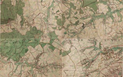 Mappa di Hougaerde - Hoegaarden da Joseph de Ferraris