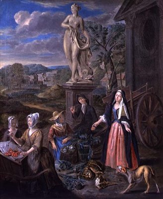 Figure al Mercato in un Paesaggio Classico da Joseph van Aken