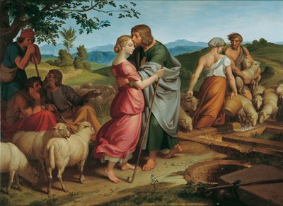Giacobbe incontra Rachele presso le greggi di suo padre da Joseph von Fuhrich
