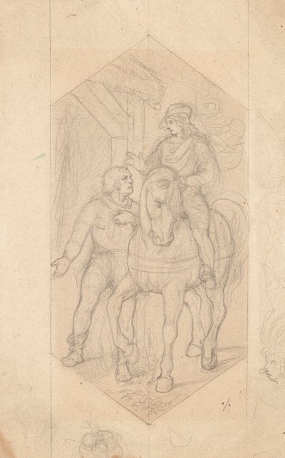 Cavaliere e uomo a piedi da Joseph von Fuhrich