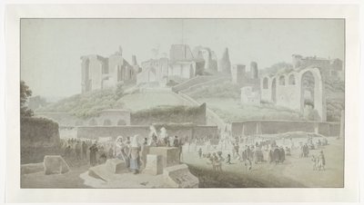 Una processione ai piedi del Colle Palatino a Roma da Josephus Augustus Knip