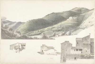 Paesaggio e alcune case vicino a Tivoli da Josephus Augustus Knip