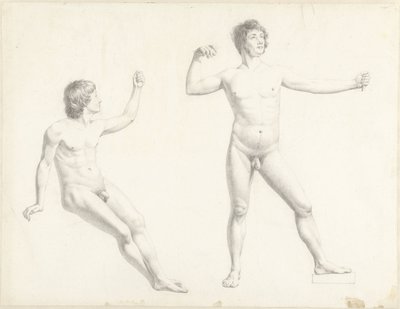 Due studi di nudo maschile da Josephus Augustus Knip