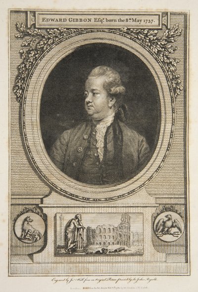 Edward Gibbon, Esq., pub. 1730 (incisione) da Joshua (after) Reynolds
