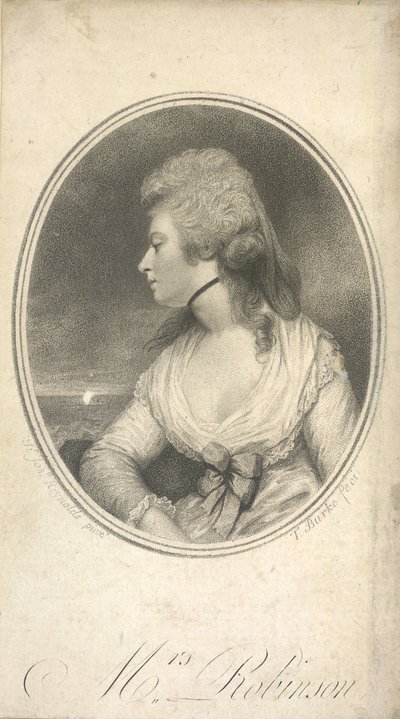 Mrs Robinson. Mary Robinson, nata Darby, conosciuta come Perdita (1758-1800). Attrice, poetessa e romanziera inglese. Prima amante pubblica di Re Giorgio IV mentre era ancora Principe di Galles. Ritratto, dopo Sir Joshua Reynolds. da Joshua (after) Reynolds