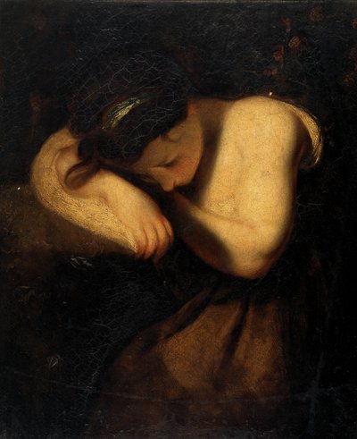 Ragazza che dorme (olio su tela) da Joshua (follower of) Reynolds