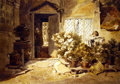 Cortile di un Cottage da Joshua Cristall