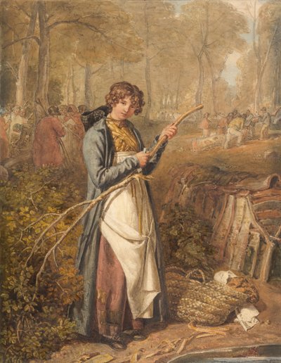 Scortecciatura del legname nella foresta di Wychwood, Oxfordshire, 1818 da Joshua Cristall