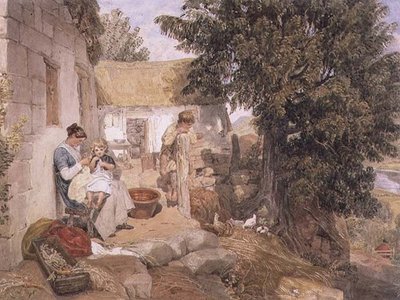 Cottage vicino a Symonds Yat con figure di campagna da Joshua Cristall