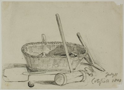 Cesto di vimini, mazza, pala, piccone da Joshua Cristall