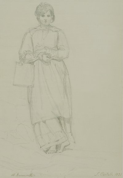 Ragazza giovane che tiene una lattina di latte, 1831 da Joshua Cristall