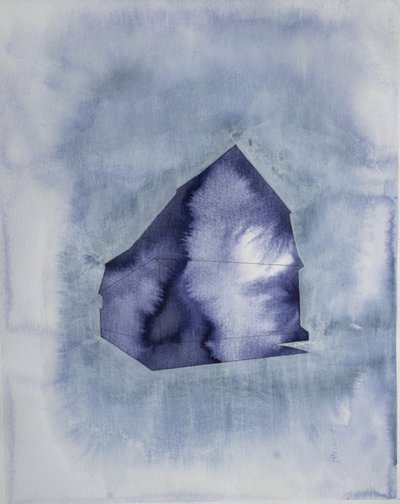 Casa blu ad acquerello da Joshua Hoskins