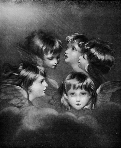 Ritratto di un bambino in diverse viste: Teste di angeli, c1786, 1911 da Joshua Reynolds